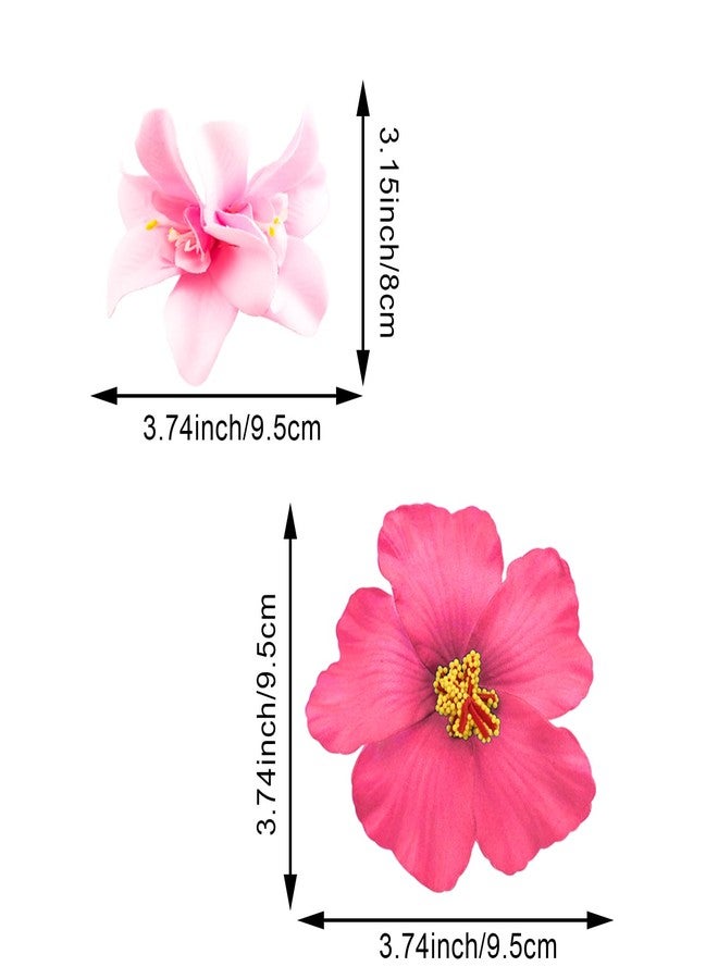Arvintas 14PCS Hawaiian Flower Hair Clips for Women, Artificial Tropical Hibiscus Hair Accessories for Vacation Beach Party - Image 2
